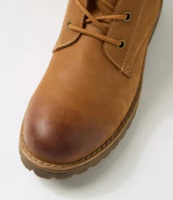 Women COLORADO Boots|Comfort-Argyle Tan Waxy Leather Knee High Boots