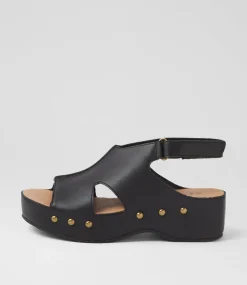 Women SUPERSOFT Comfort|Sandals-Ariss Black Leather Sandals