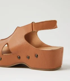 Women SUPERSOFT Sandals-Ariss Dark Tan Leather Sandals