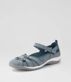 Women I LOVE BILLY Flats-Arkour Mid Blue Nubuck Pu Flat Shoes