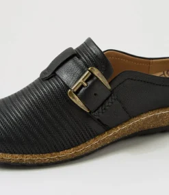 Women COLORADO Comfort|Wedges-Arya Black Leather Flat Shoes