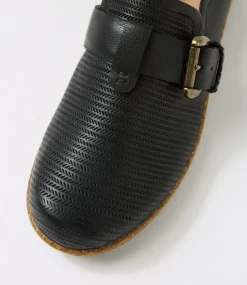 Women COLORADO Comfort|Wedges-Arya Black Leather Flat Shoes