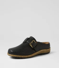 Women COLORADO Comfort|Wedges-Arya Black Leather Flat Shoes