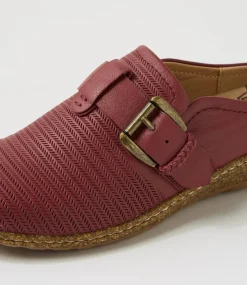 Women COLORADO Comfort|Wedges-Arya Burgundy Leather Flat Shoes