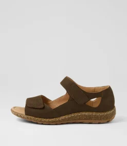 Women COLORADO Comfort|Flats-Asher Dark Brown Leather Sandals