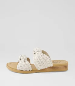 Women BLOWFISH Slides|Flats-Ashland Off White Fabric Slides