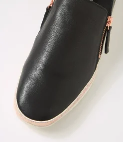 Women DIANA FERRARI Flats-Ashli Black Rose Metallic Mix Flat Shoes