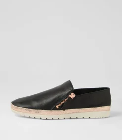 Women DIANA FERRARI Flats-Ashli Black Rose Metallic Mix Flat Shoes
