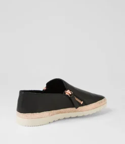 Women DIANA FERRARI Flats-Ashli Black Rose Metallic Mix Flat Shoes