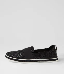 Women SUPERSOFT Loafers|Sneakers-Ask Black Leopard Print Suede Sneakers