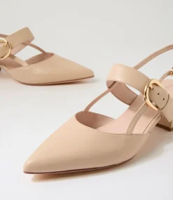 Women TOP END Heels-Asten Camel Leather Heels