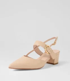 Women TOP END Heels-Asten Camel Leather Heels