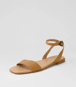Women DIANA FERRARI Flats|Sandals-Atilly Lrg Dark Tan Leather Sandals