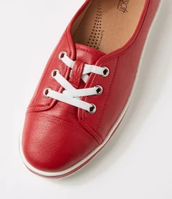 Women SUPERSOFT Comfort|Sneakers-Augusts Dark Red Leather Sneakers