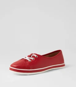 Women SUPERSOFT Comfort|Sneakers-Augusts Dark Red Leather Sneakers
