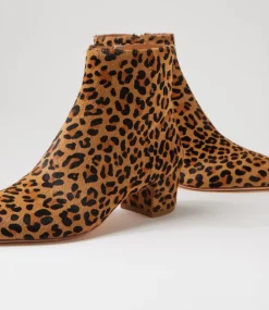 Women TOP END Boots-Aulima Leopard Pony Ankle Boots