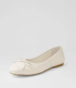 Women TOP END Flats-Aydas Vanilla Leather Ballet Flats