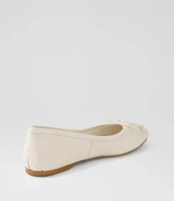 Women TOP END Flats-Aydas Vanilla Leather Ballet Flats
