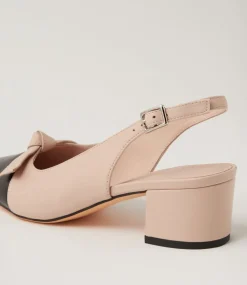 Women TOP END Heels-Aymay Black Nude Leather Heels