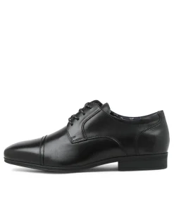 COLORADO CRAFTSMAN Dress Shoes-Azzure Black Leather Lace Up Flats