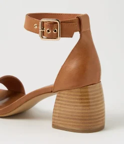 Women DIANA FERRARI Heels|Sandals-Bane Deep Tan Natural Leather Sandals