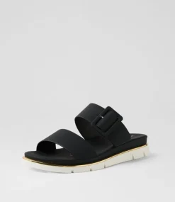 Women I LOVE BILLY Slides|Wedges-Barana Black Slides