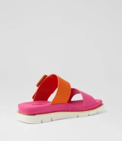 Women I LOVE BILLY Slides|Wedges-Barana Fuchsia Orange Slides