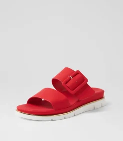 Women I LOVE BILLY Slides|Wedges-Barana Red Slides