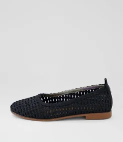 Women BLOWFISH Flats-Bardot Black Microsuede Flat Shoes