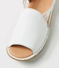 Women SUPERSOFT Comfort|Wedges-Barrina White Gum Leather Sandals