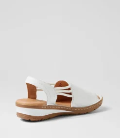 Women SUPERSOFT Comfort|Wedges-Barrina White Gum Leather Sandals