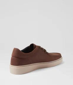 COLORADO Casuals-Barris Brown Crazyhorse Leather Lace Up Flats