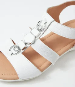 Women SUPERSOFT Comfort|Flats-Bartie White Leather Sandals