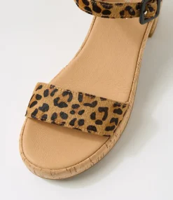 Women DIANA FERRARI Heels|Sandals-Bayker Leopard Cork Leather Sandals