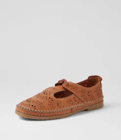Women DIANA FERRARI Flats-Beadee Tan Leather Lace Up Flats