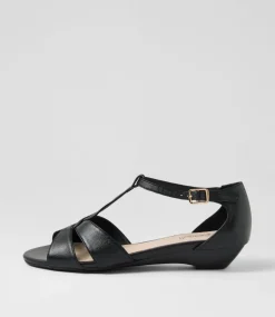 Women SUPERSOFT Comfort|Heels-Beautiy Black Leather Sandals