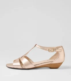 Women SUPERSOFT Comfort|Flats-Beautiy Pale Rose Gold Leather Sandals