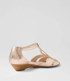 Women SUPERSOFT Comfort|Flats-Beautiy Pale Rose Gold Leather Sandals