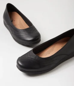 Women SUPERSOFT Comfort|Flats-Beca Black Wide Fit Leather Ballet Flats