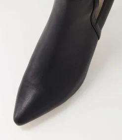 Women TOP END Boots-Beda Black Leather Ankle Boots