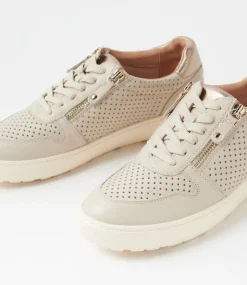 Women SUPERSOFT Sneakers-Belindia Almond Champagne Leather Sneakers