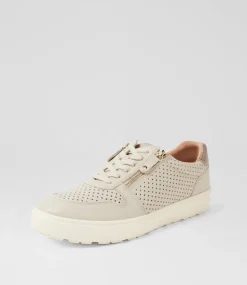 Women SUPERSOFT Sneakers-Belindia Almond Champagne Leather Sneakers