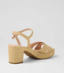 Women DIANA FERRARI Heels|Sandals-Bencer Natural Woven Sandals