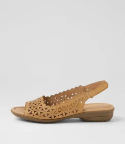 Women SUPERSOFT Comfort|Flats-Benisie Dark Tan Leather Sandals