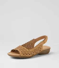 Women SUPERSOFT Comfort|Flats-Benisie Dark Tan Leather Sandals