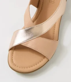 Women SUPERSOFT Flats|Sandals-Bensin Dark Nude Rose Gold Leather Sandals