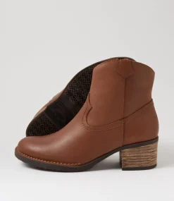 Women COLORADO Boots|Comfort-Benson Tan Leather Ankle Boots