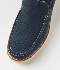 UNCUT Casuals-Bertrand Navy Flat Shoes