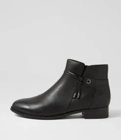 Women SUPERSOFT Boots|Comfort-Bessi Black Leather Ankle Boots