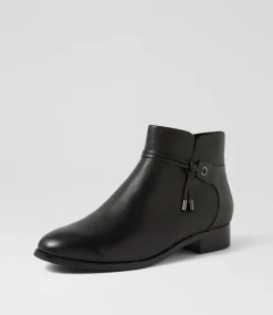 Women SUPERSOFT Boots|Comfort-Bessi Black Leather Ankle Boots
